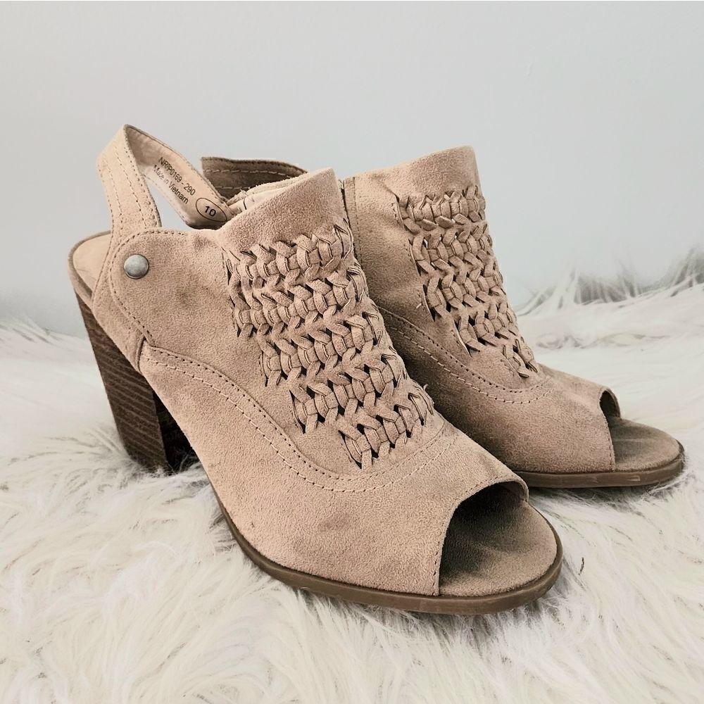 Altered State women's open toe sling back chunky heel sandal size 10 tan